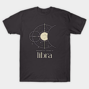 Minimalist Libra Zodiac Sign Constellation Astrology Horoscope Aesthetic T-Shirt